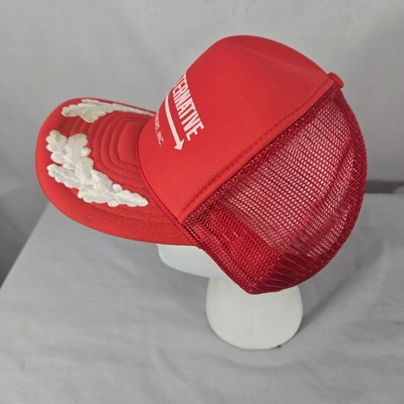 Vintage ASF Construction Supply Trucker  Snap Back Mesh Hat Cap Red Mens Foam - Picture 2 of 5